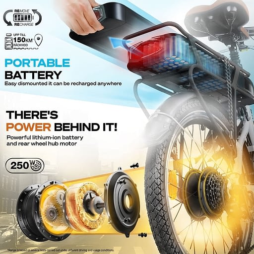 BLUEWHEEL Folding Bike - Battery