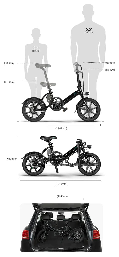 FIIDO D3 Pro Foldable Electric Bike - Folded Design Review