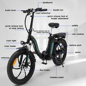 Best Folding Electric Bikes UK - Hitway Folding Electric Bike - Benefits