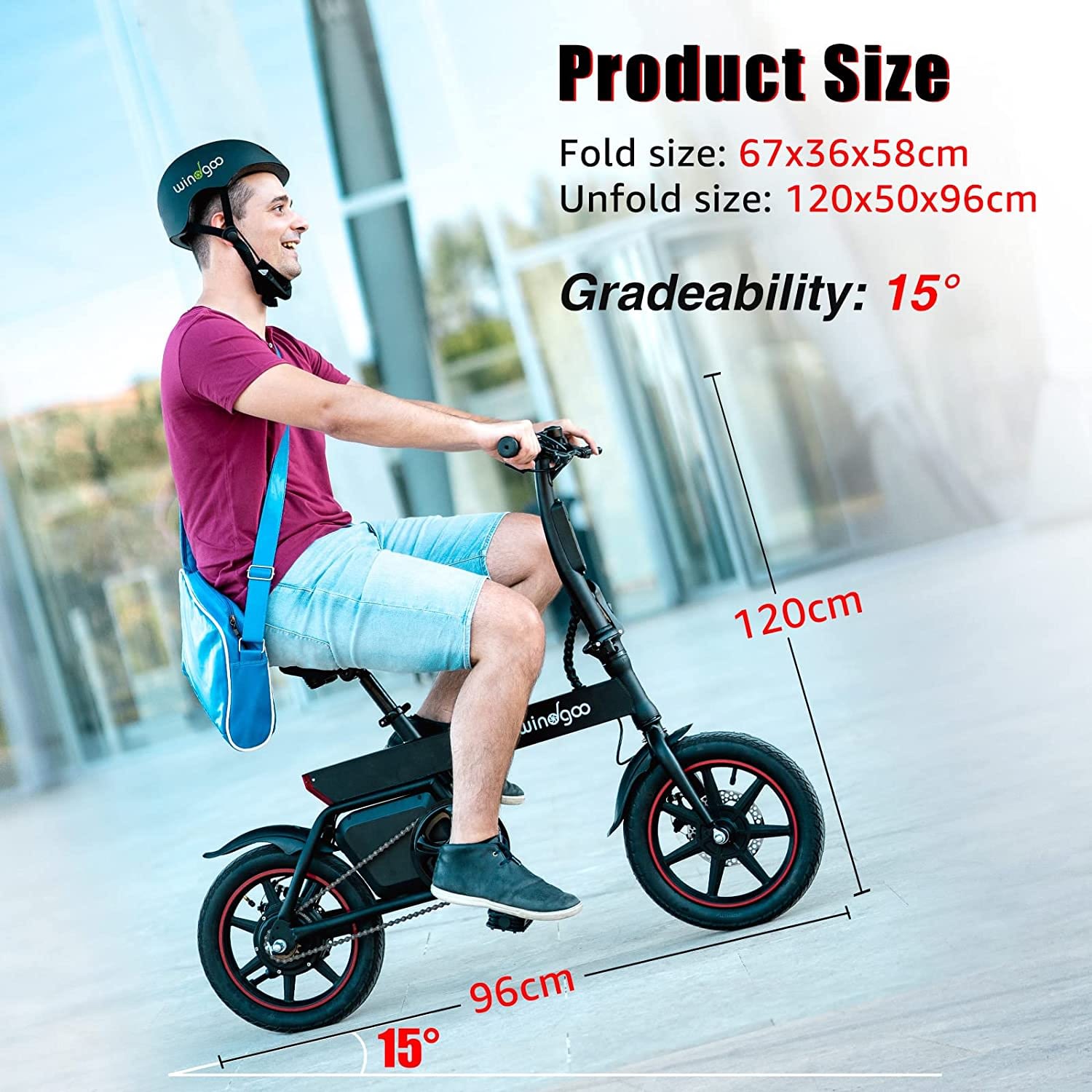 Max Speed 25km/h 14“ Super Lightweight TOEU Electric Bike 350W/36V Removable Charging Lithium Battery Unisex Bicycle Urban Commuter Folding E-bike