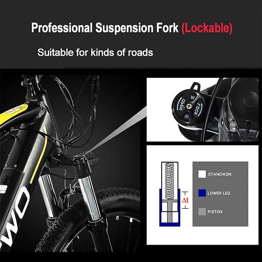 GT2 Electric Mountain Bike  Front Suspension